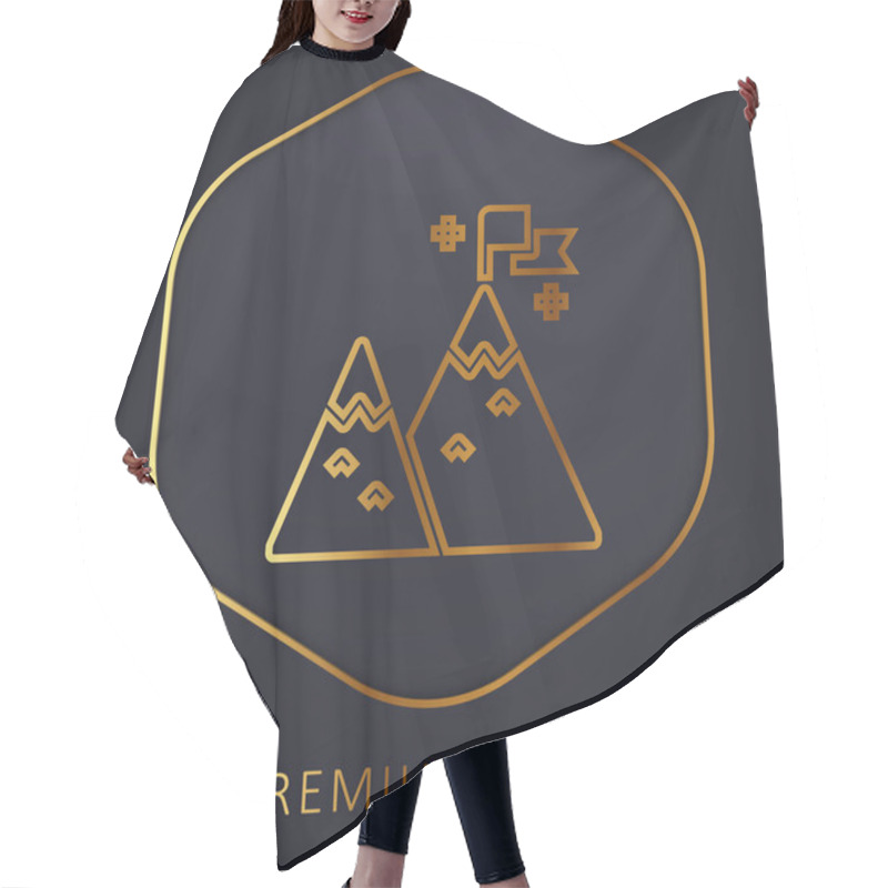 Personality  Achievement Golden Line Premium Logo Or Icon Hair Cutting Cape