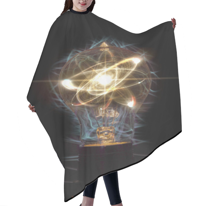 Personality  Lightbulb Atom Particle Hair Cutting Cape