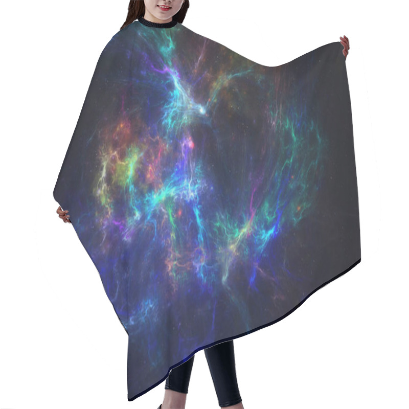 Personality  Deep Space Nebula With Stars.  Hair Cutting Cape