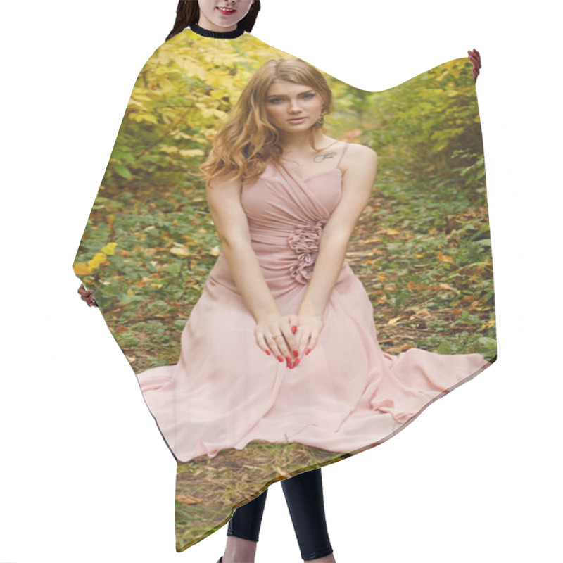 Personality  Beautiful Girl In The Autumn Forest Hair Cutting Cape