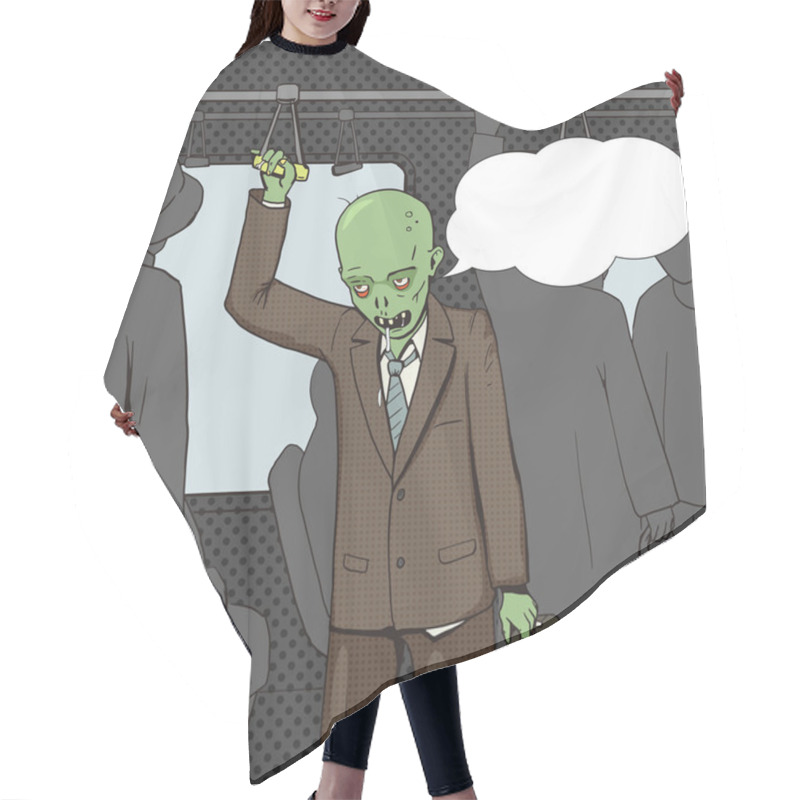 Personality  Zombie Goes To Work Pop Art Vector Hair Cutting Cape