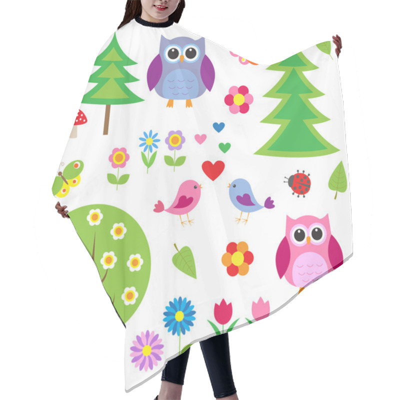 Personality  Birds,tress And Owls Hair Cutting Cape