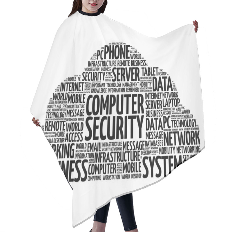 Personality  COMPUTER SECURITY Word Cloud Hair Cutting Cape