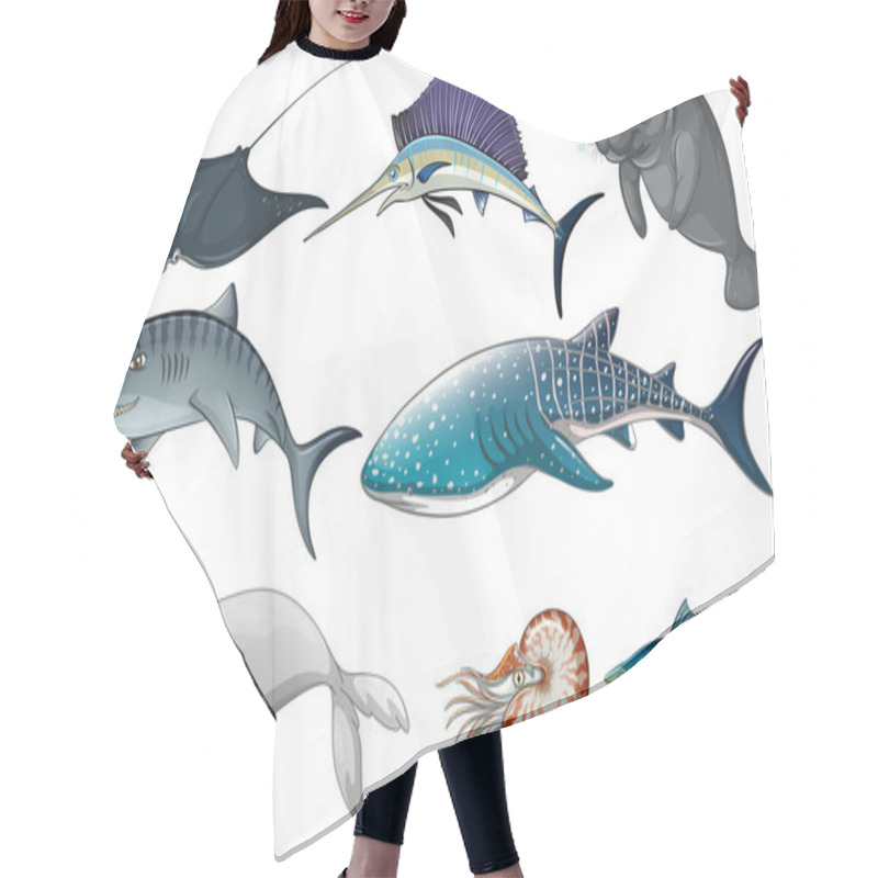 Personality  Ocean Animals Hair Cutting Cape