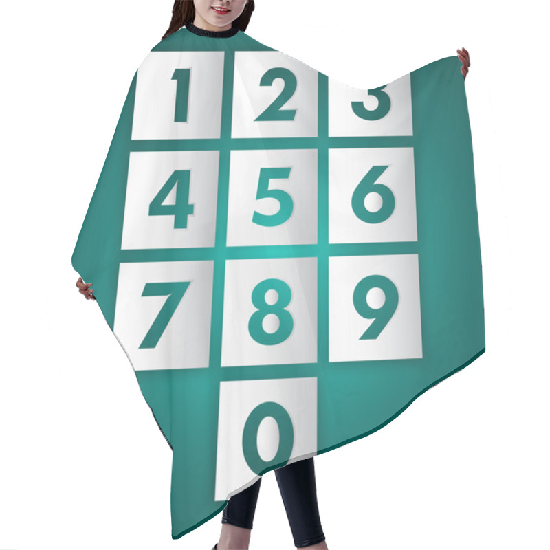 Personality  Vector Set Of Numbers. Hair Cutting Cape