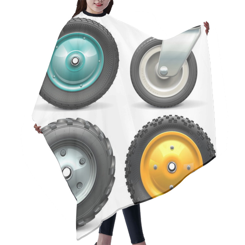 Personality  Vector Wheelbarrow Wheel Hair Cutting Cape