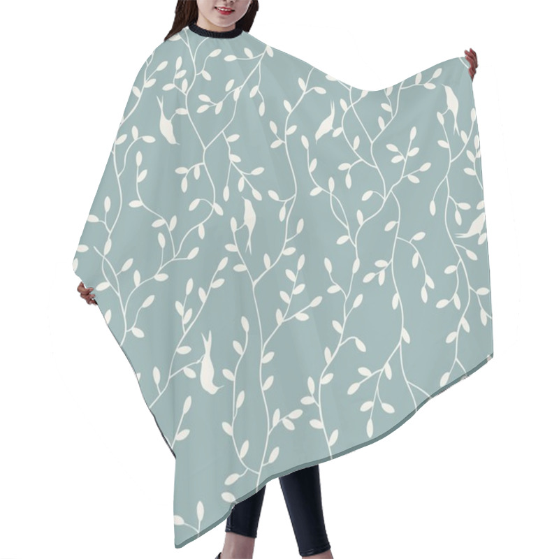 Personality  Seamless Pattern Of Birds And Leaves Hair Cutting Cape