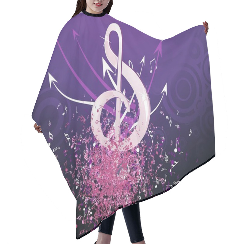 Personality  Grungy Musical Notes On Background Hair Cutting Cape