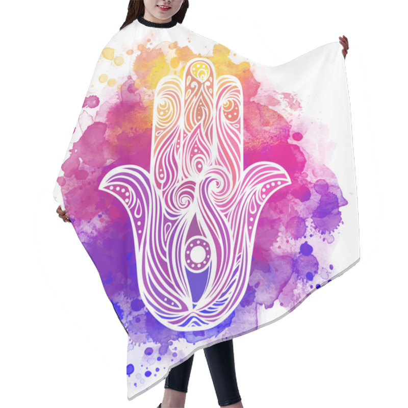 Personality  Ornate Hamsa Amulet Hair Cutting Cape