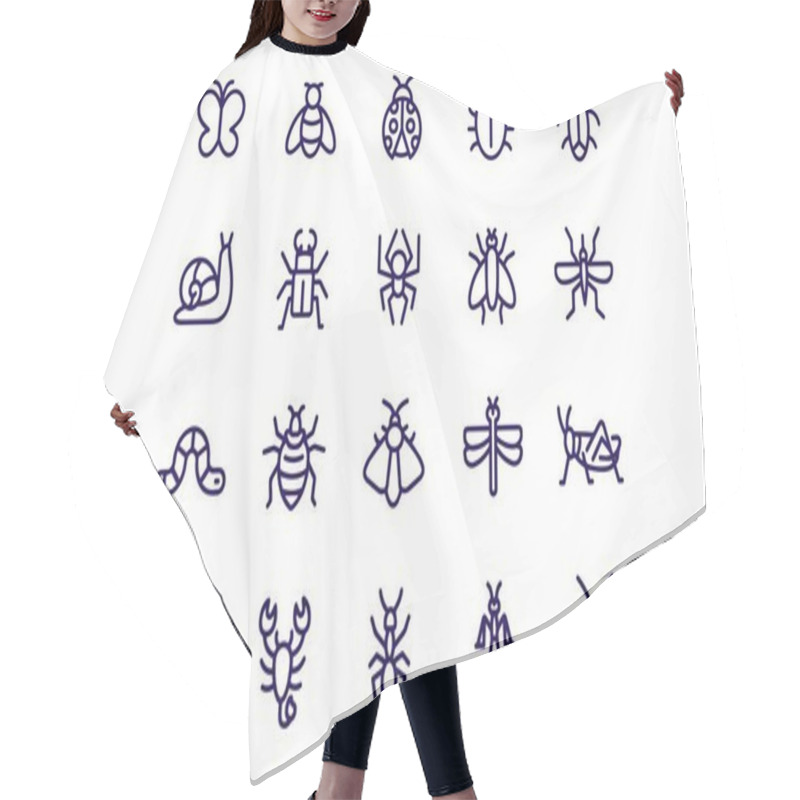 Personality   Insect Line Icons Editable Stroke Vector Design  Hair Cutting Cape