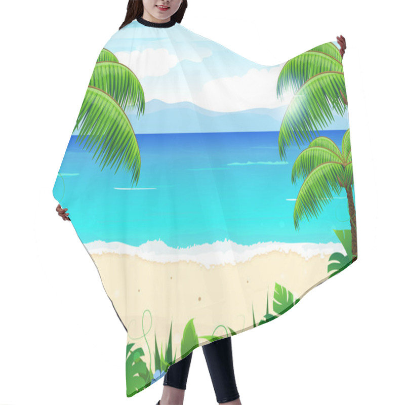 Personality  Tropical Landscape Hair Cutting Cape