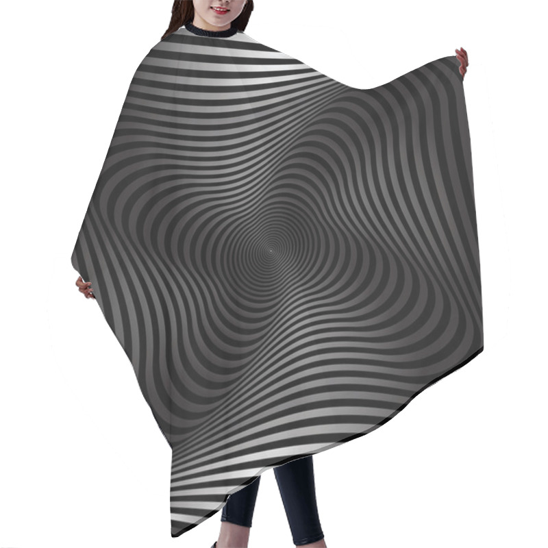 Personality  Twisting Movement. Abstract Textured Background. Hair Cutting Cape