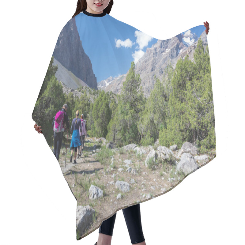 Personality  Group Of Hikers Walking Into Wilderness Hair Cutting Cape