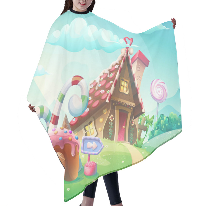 Personality  Sweet House Of Cookies And Candy Hair Cutting Cape