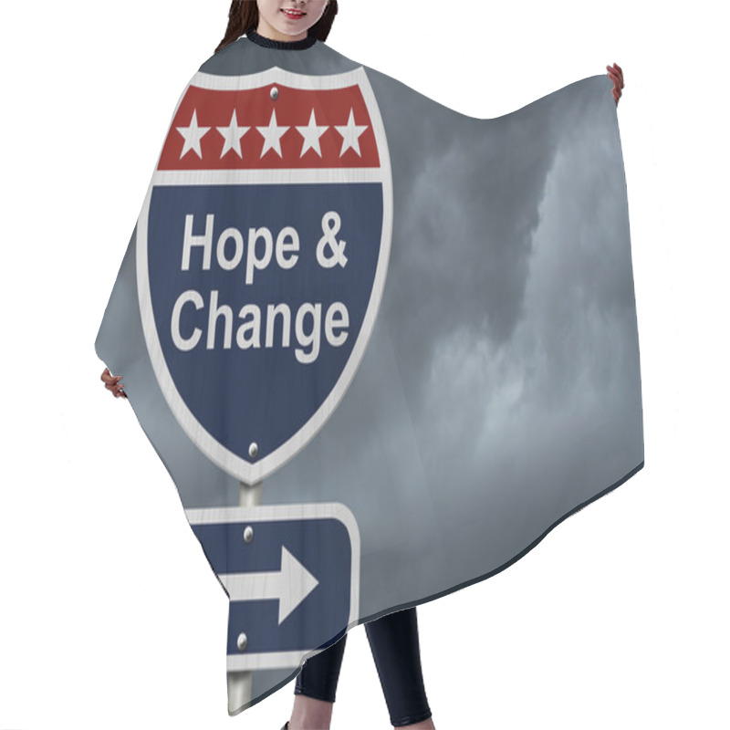 Personality  Hope And Change Sign Hair Cutting Cape