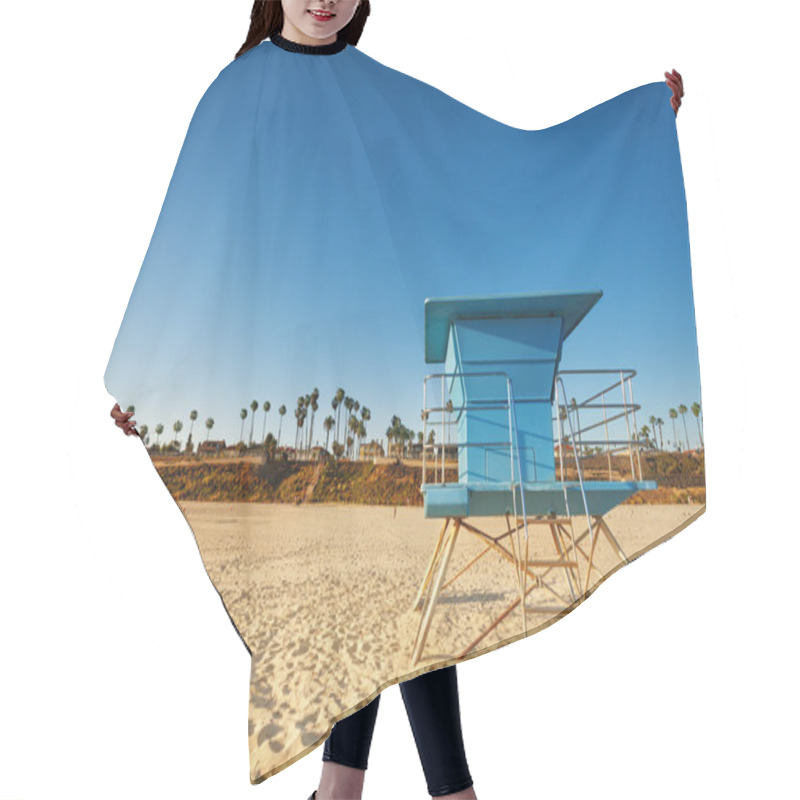 Personality  Closed Blue Lifeguard Tower Hair Cutting Cape