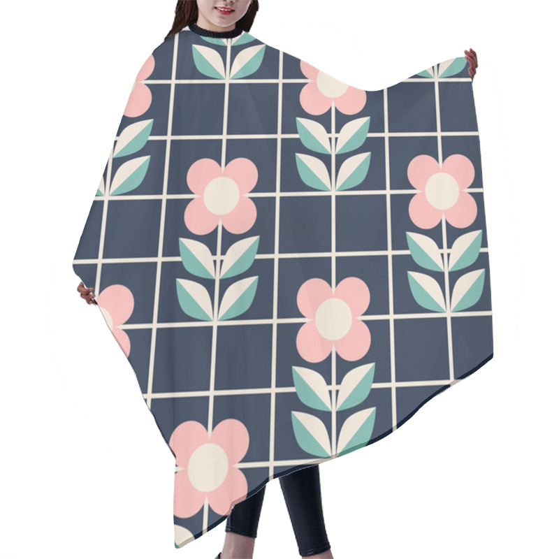 Personality  Seamless Retro Pattern With Flowers In Mosaic Style Hair Cutting Cape