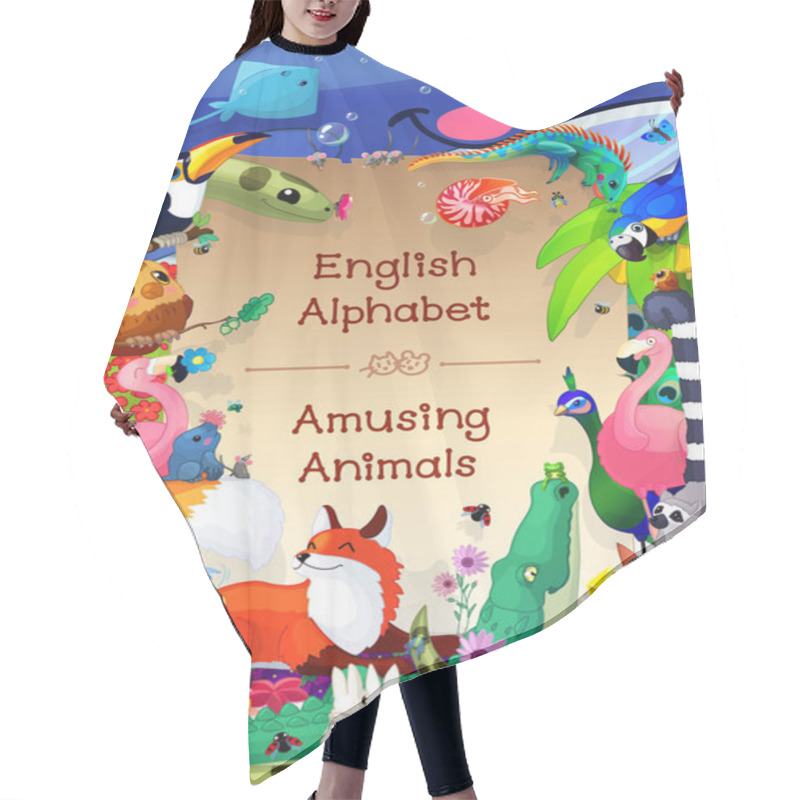 Personality   Book Cover For English Alphabet Series Of Amusing Animals. Hair Cutting Cape