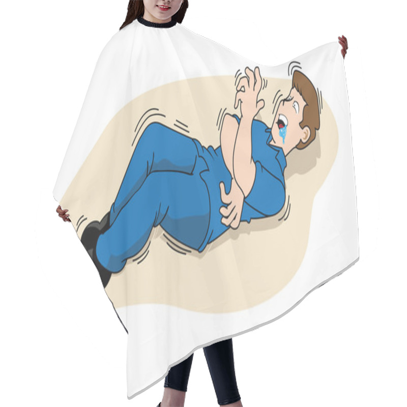 Personality  Scene Illustration First Aid, Person Having Seizures And Seizure. Ideal For Catalogs, Informative And Medical Guides Hair Cutting Cape