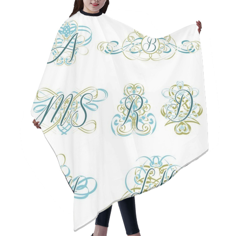 Personality  Set Of Beautiful Swirl Frames And Borders Hair Cutting Cape