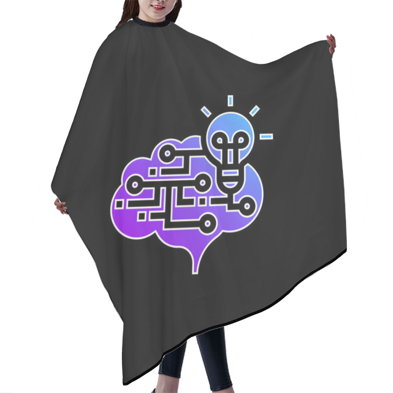 Personality  Brain Blue Gradient Vector Icon Hair Cutting Cape