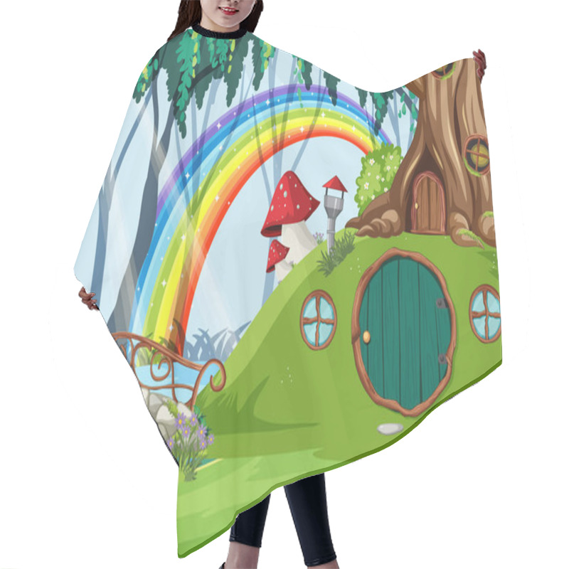 Personality  Forest Fantasy Enchanted Forest Background Scene Illustration Hair Cutting Cape