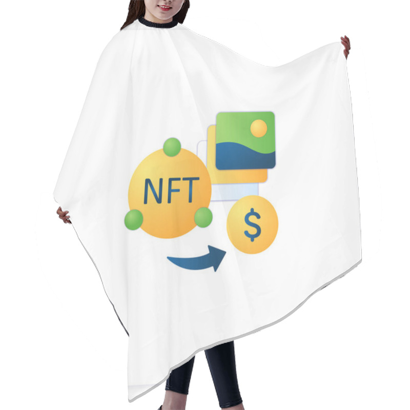 Personality  NFT Fun Flat Icon Hair Cutting Cape