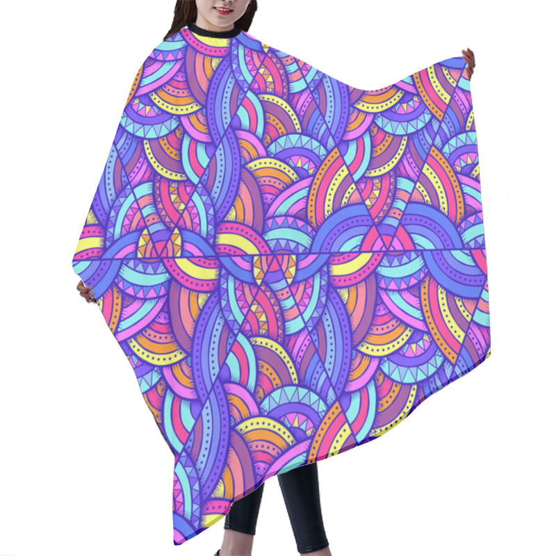 Personality  Hand Drawn Seamless Pattern Hair Cutting Cape