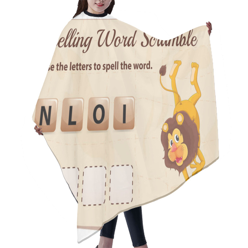 Personality  Spelling Word Scramble Game With Word Lion Hair Cutting Cape