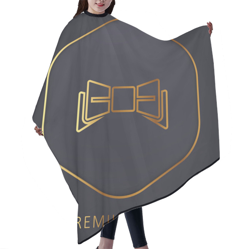 Personality  Bow Golden Line Premium Logo Or Icon Hair Cutting Cape