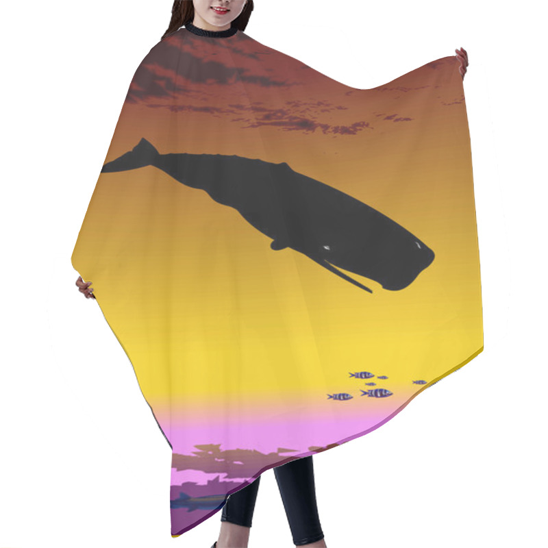 Personality  Underwater With Sperm Whale Hair Cutting Cape