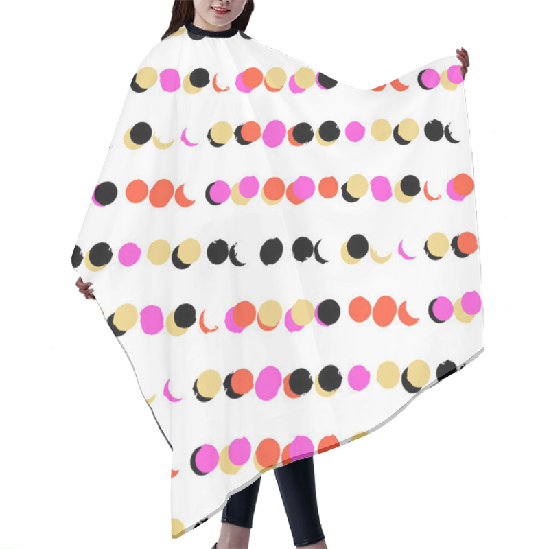 Personality  Simple Striped Geometric Pattern With Dots Hair Cutting Cape