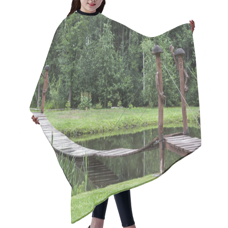 Personality  Wooden Bridge Over Pond Hair Cutting Cape