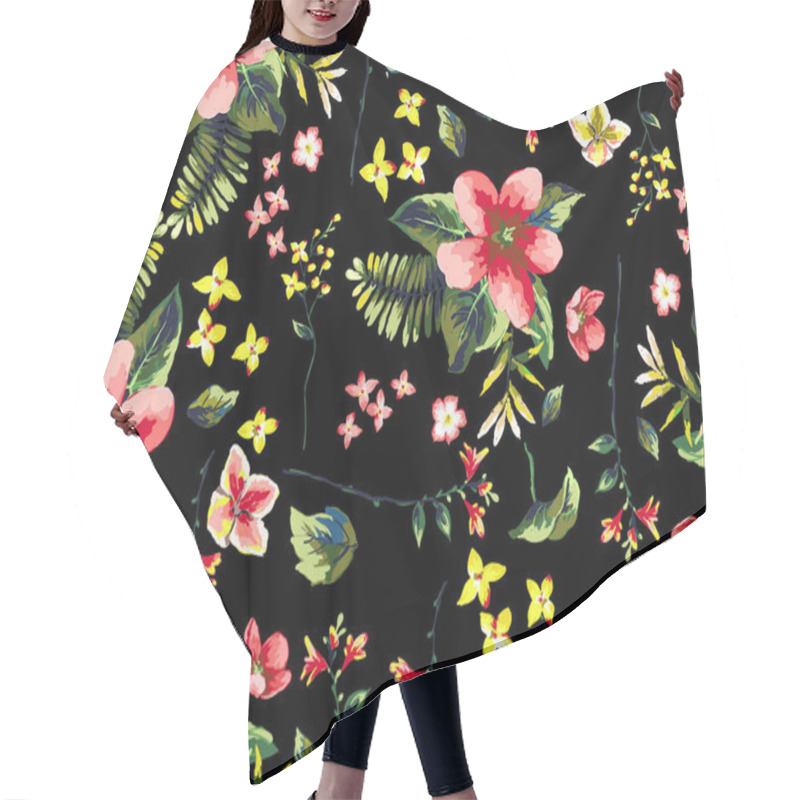 Personality   Tropical Flowers With Branches Pattern Hair Cutting Cape