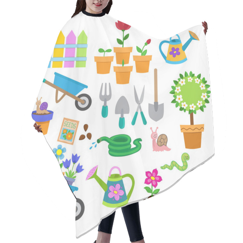 Personality  Gardening Icon Set Hair Cutting Cape