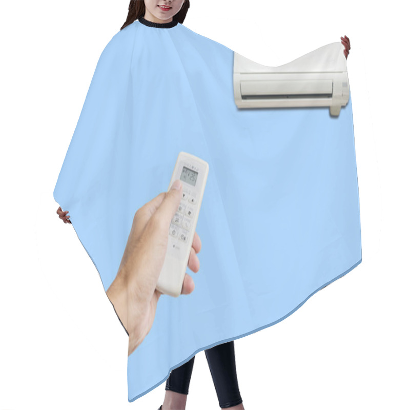 Personality  Hand Holding The Remote Control. Hair Cutting Cape