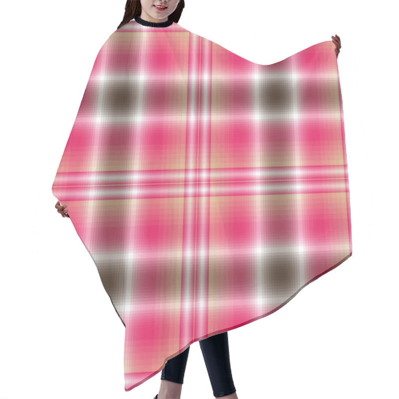 Personality  Seamless Pink Checkered Pattern Hair Cutting Cape