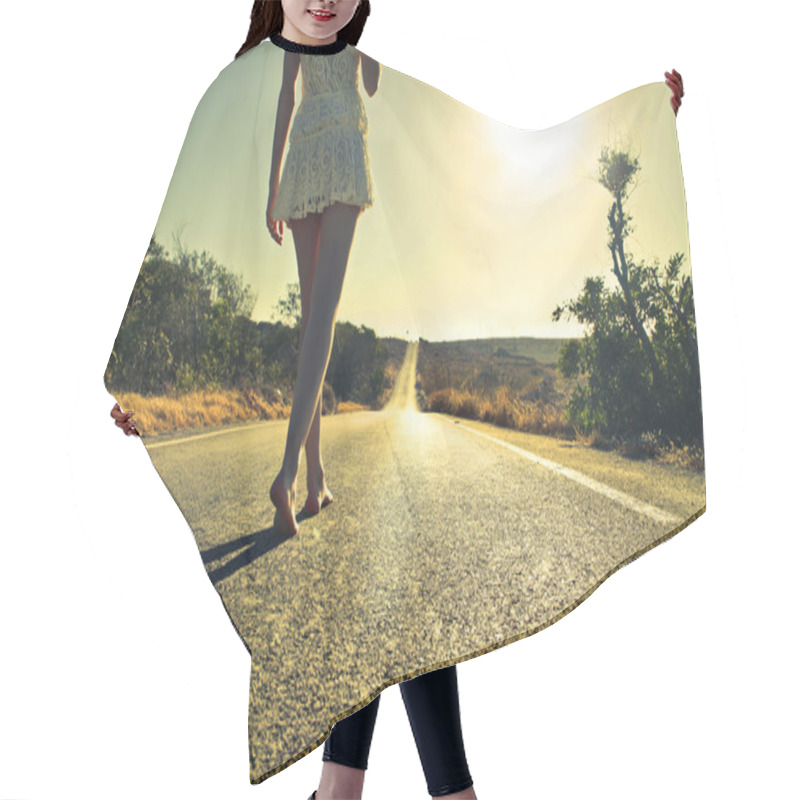 Personality  Woman Walking On The Street Hair Cutting Cape