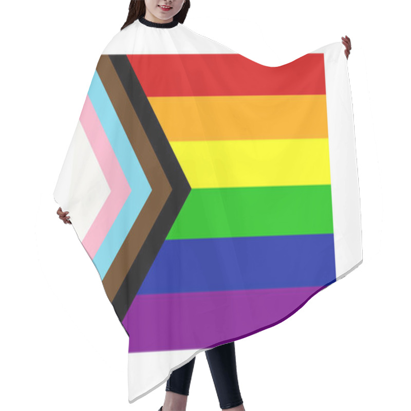 Personality  New LGBTQ Rights Pride Flag. Progressive Pride Flag Hair Cutting Cape