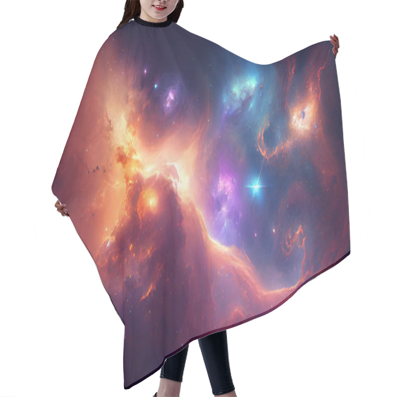 Personality  Abstract Space Background With Nebula, Stars And Galaxies. Elements Of This Image Furnished Hair Cutting Cape