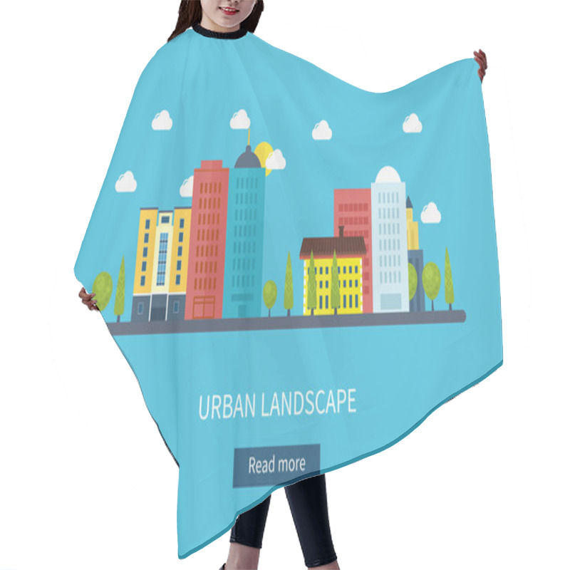 Personality  Urban Landscape And City Life. Hair Cutting Cape