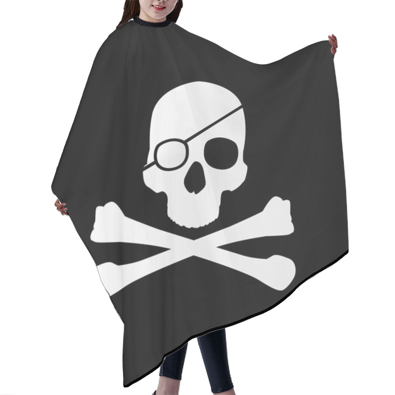 Personality  Pirate Sign. Skull And Bones. Jolly Roger Hair Cutting Cape