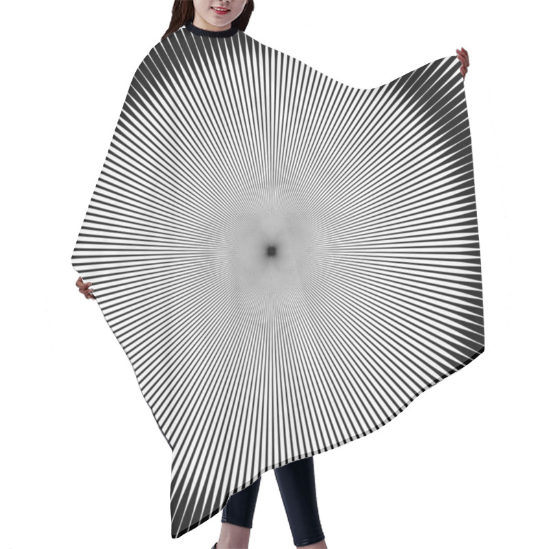 Personality  Pattern Of Oncentric Circular Lines Hair Cutting Cape