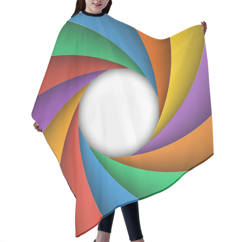 Personality  Varicoloured Shutter Aperture. Hair Cutting Cape