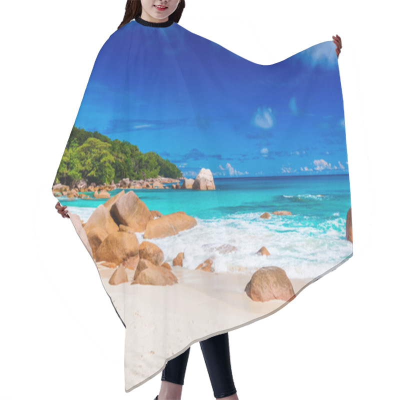 Personality  Tropical Beach On Seychelles Hair Cutting Cape