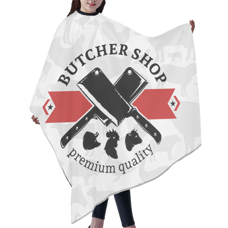 Personality  Butcher Shop Label Template Hair Cutting Cape