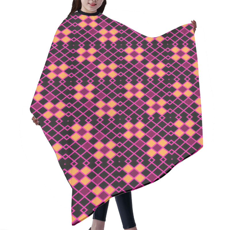 Personality  Red Checkered Background With Orange And Purple Squares Hair Cutting Cape