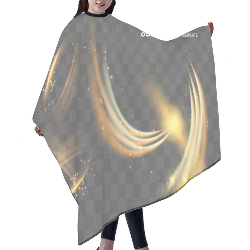 Personality  Gold Glittering Star Dust Lights Hair Cutting Cape