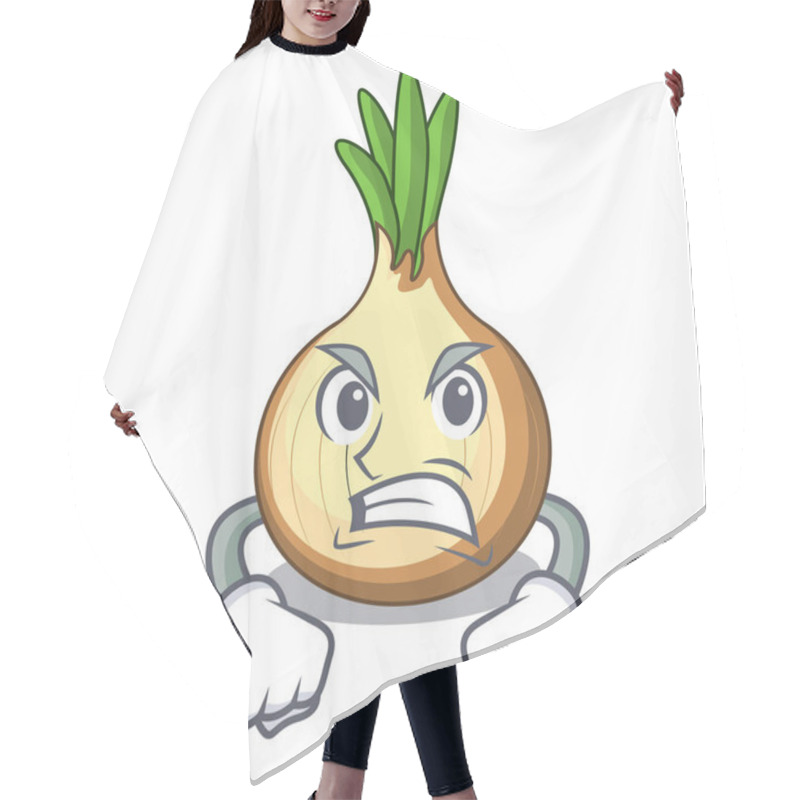 Personality  Angry Cartoon Ripe Yellow Onion For Cooking Hair Cutting Cape