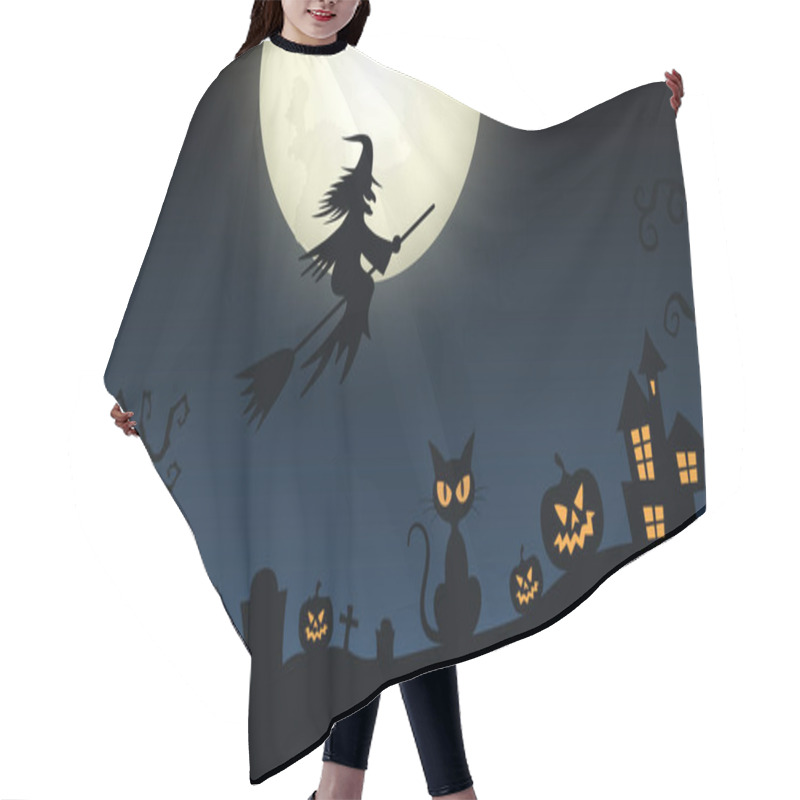 Personality  Halloween Celebration Background With Pumpkin And Horror Castle. Horror Halloween Background. Hair Cutting Cape